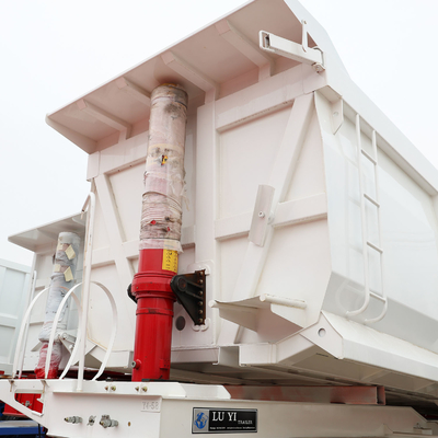 351-450hp ハーフパイプ 後部ダンプトラック トレーラー ティッパー 4軸のセミトレーラー 40cbm 80tons