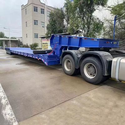 スチール3軸貨物低床半トレーラー 12m 15m 40FT 120トンの低床トラックトレーラー