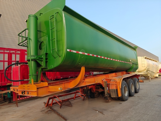 80tons U型 後部傾斜式貨物トレーラー ダンプトラック トレーラー エンドダンパーセミトレーラー