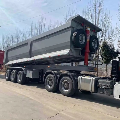 80tons U型 後部傾斜式貨物トレーラー ダンプトラック トレーラー エンドダンパーセミトレーラー