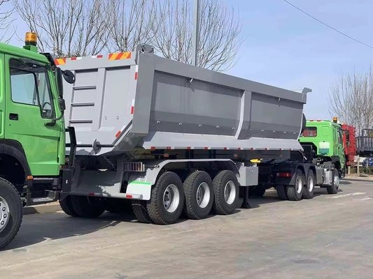 4軸 80-100tons 45cbm 後部ダンパートレーラー ダンパーティパー 鉱山産業用半トレーラー