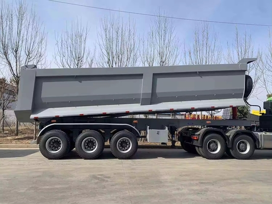 4-6L エンジン容量 6×4 駆動ホイール U型 後ろ傾斜式ダンプトレーラー 半トレーラー