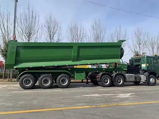 40FT 後ろ傾斜傾斜半トラック ダンプ半トラック トレーラー 9300*2500*3400mm サイズ