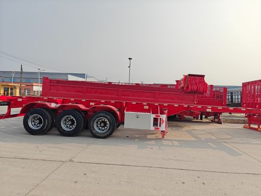 3軸 40FT スケルトン/フラットベッド コンテナ 半トレーラーと8000-9000mmホイールベース