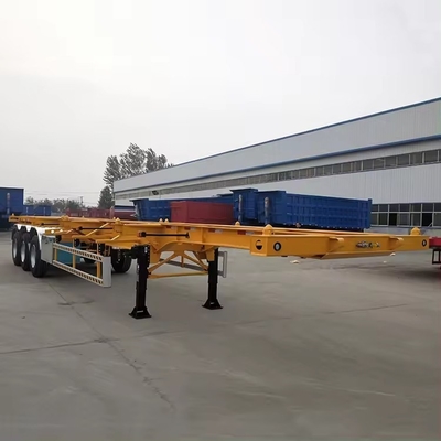 50T 荷重容量 40 FT コンテナ輸送用の骨格型シャシー半トレーラー