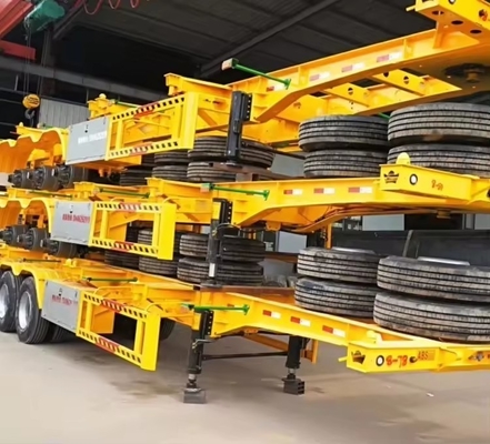50T 荷重容量 40 FT コンテナ輸送用の骨格型シャシー半トレーラー
