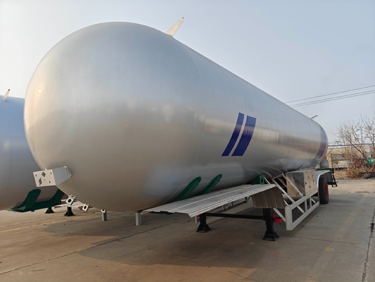 56cbm 57cbm 28トン 29トン LPG プロパンガス道路タンク 3軸のフラットベッド用半トレーラー