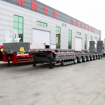 50T 負荷容量 鉄 3 軸 低床 半トレーラー 移動 建設 機械