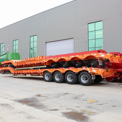 BPW/Fuwa Axles Steel Low Loader Low Bed Semi Truck Trailer Excavator 輸送用 エグバレーター用 鉄製 低負荷 低床 半トラック トレーラー