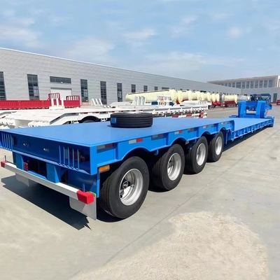 平床4軸 70トン40FT40トンのロード機 50トンの拡張式低床トラック ローボーイセミトレーラー