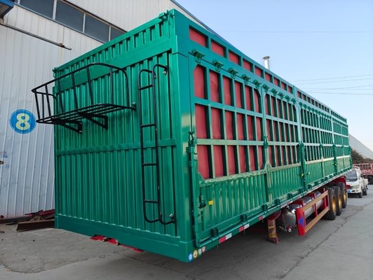 3 軸 60 80 トン フェンス 家畜 動物 家畜 貨物 輸送 フェンス 半トレーラー