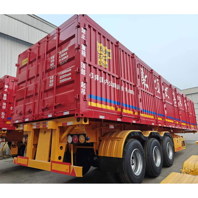 13000*2500*3250mmの重量フェンスの貨物容量を持つフラットベッドハイサイドセミトレーラー